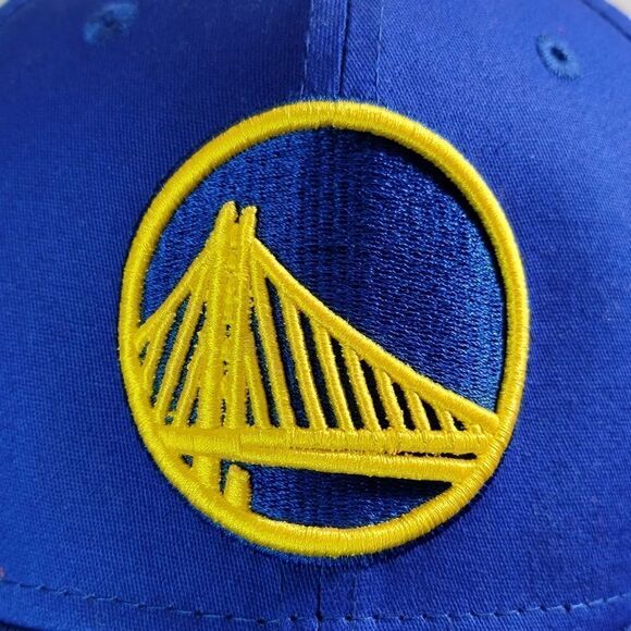 New Era NBA Golden State Warriors Stretch Snapback Dad Hat Cap Blue Gold Curry - Picture 10 of 12
